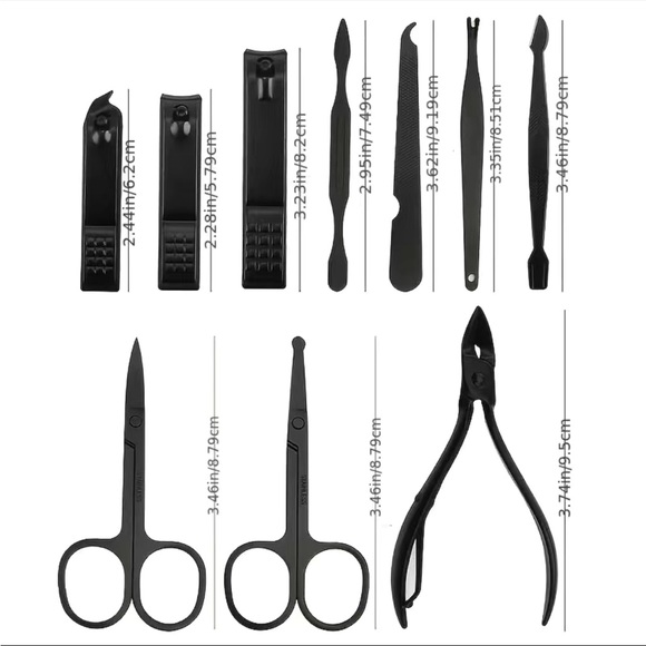 7 Piece Manicure Set - Black and Red - Picture 3 of 7